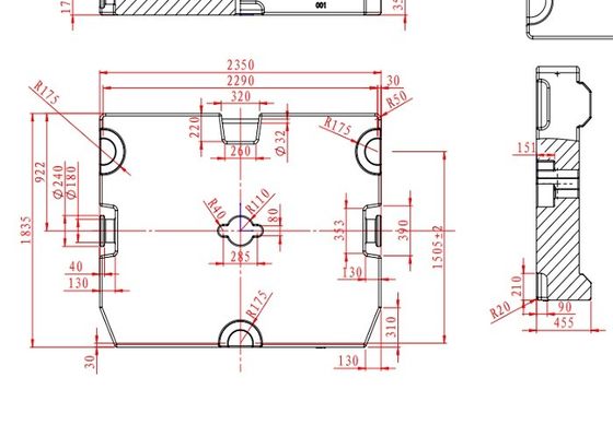 OEM Primer Kaplama Kirpi 10 Ton V-Proses Kum dökme demir karşı ağırlığı Endüstriyel Makineler için